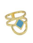 Romwe Gold Plated Enamel Ring