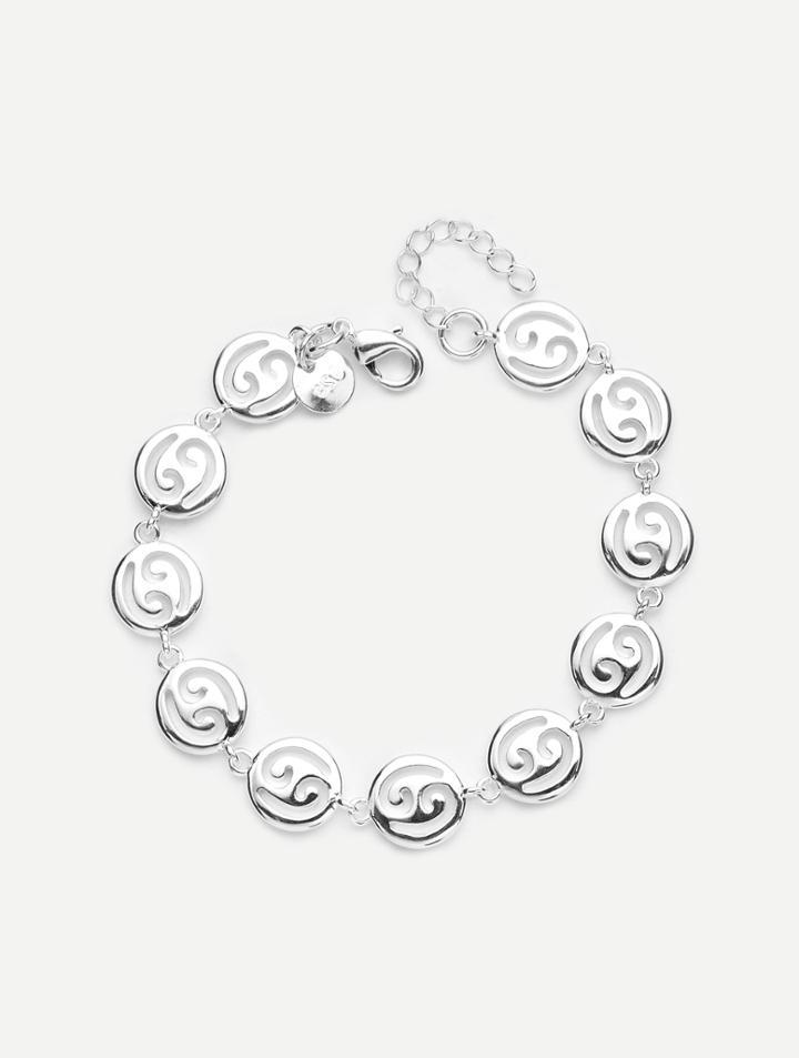 Romwe Hollow Round Design Link Bracelet