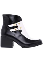 Romwe Black & White Ankle Boots