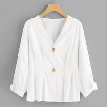 Romwe Bow Detail Cuff Blouse