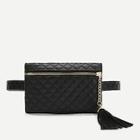 Romwe Tassel Detail Quilted Bum Bag