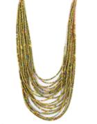 Romwe Coffee Multilayers Long Beads Necklace