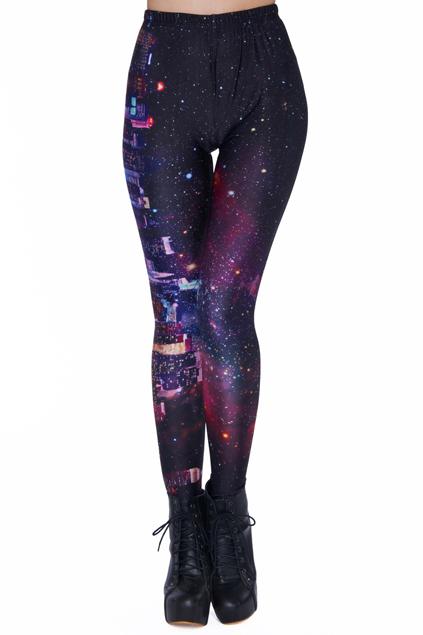 Romwe Galaxy & City Printed Leggings