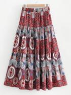 Romwe Tribal Print A Line Skirt