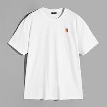 Romwe Guys Embroidery Detail T-shirt