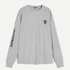 Romwe Guys Drop Shoulder Heather Knit Graphic Top
