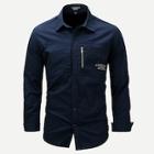 Romwe Guys Zipper Detail Embroidery Shirt
