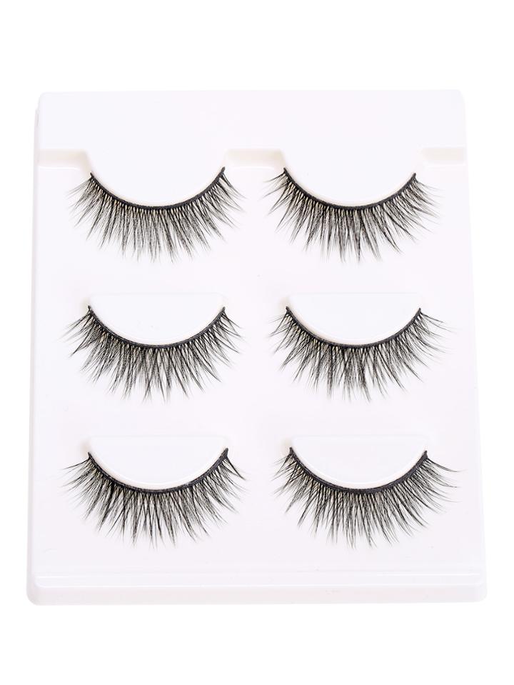 Romwe 3 Combo Pack Black Long False Eyelashes