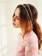 Romwe Gold Double Strand Simple Headband