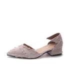Romwe Point Toe Low Heeled Shoes