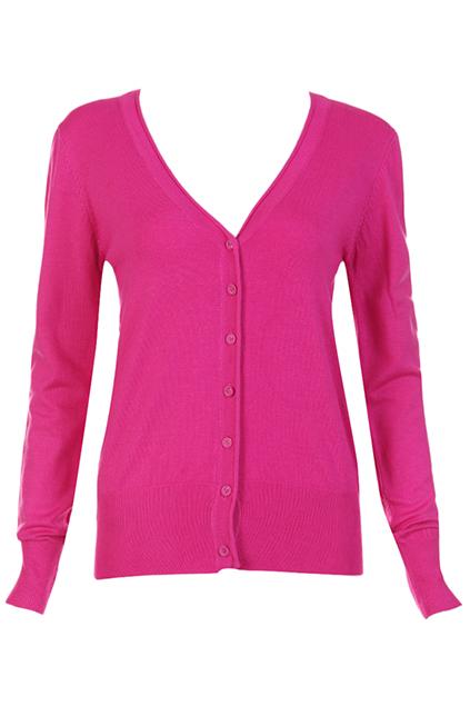 Romwe V Neck Sheer Rose Cardigan