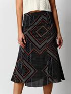 Romwe Geometric Print Chiffon Skirt