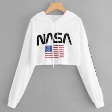 Romwe Letter Print Drawstring Hoodie Sweatshirt