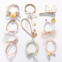 Romwe Pom Pom Knot Hair Tie 9pcs
