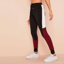 Romwe Cut-and-sew Drawstring Sweatpants