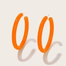 Romwe Plain Cut Hoop Earrings 1pair