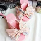 Romwe Floral Bow Flat Slippers