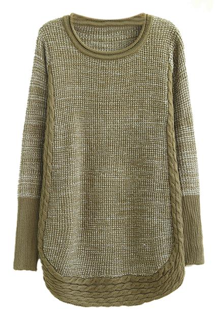 Romwe Split Long Khaki Jumper