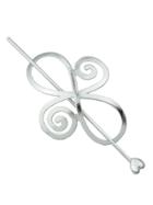 Romwe Silver Color Simple Flower Big Hair Clip