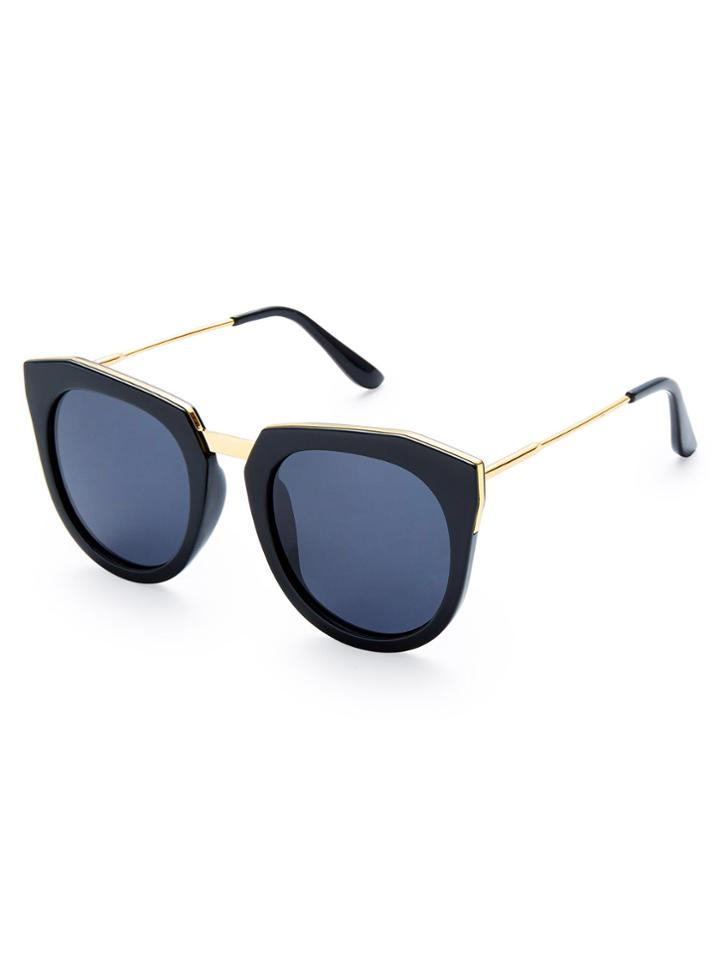 Romwe Metal Detail Cat Eye Sunglasses