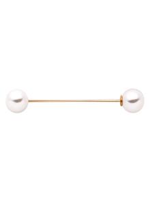 Romwe White Double Faux Pearl Simple Brooch