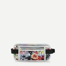 Romwe Flower Print Zipper Bum Bag