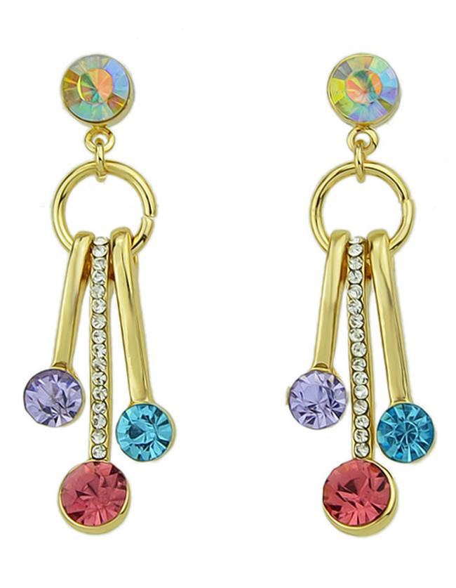 Romwe New Coming Colorful Rhinestone Fashion Design Hanging Earrings