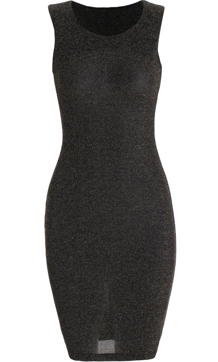 Romwe Gold Sleeveless Body Conscious Bodycon Dress