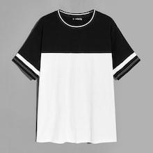 Romwe Guys Cut And Sew Ringer Tee