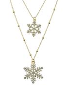 Romwe Gold Double Layers Pendant Necklace