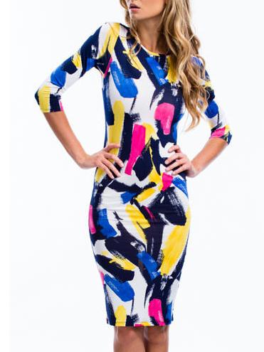 Romwe Graffiti Print Bodycon Dress
