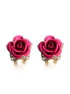 Romwe Rose Clip Earrings