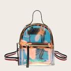 Romwe Clear Backpack With Striped Strap