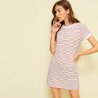 Romwe Stripe Print T-shirt Dress