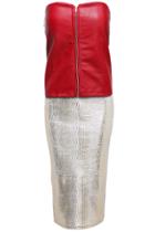 Romwe Zip Back Straps Pu Red Vest With Bodycon Skirt