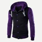 Romwe Men Cut And Sew Panel Hooded Jacket