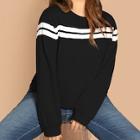 Romwe Plus Striped Front Pullover