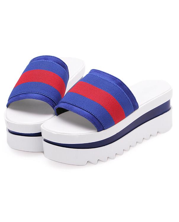Romwe Blue Heavy-bottomed Sandals