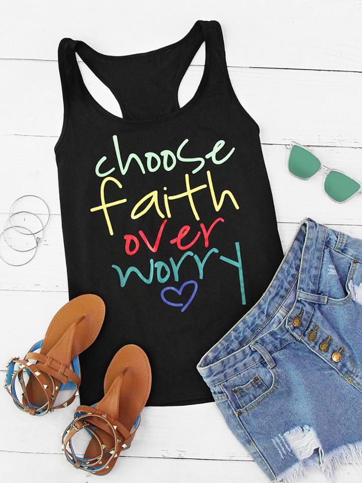 Romwe Slogan Print Tank Top
