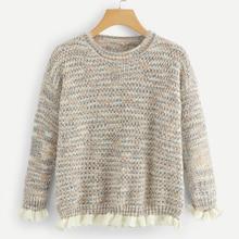Romwe Frill Hem Sweater