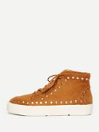 Romwe Studded Detail Lace Up High Top Trainers