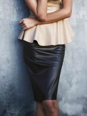 Romwe Zipper Split Bodycon Black Skirt