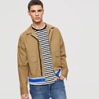 Romwe Guys Contrast Tape Hem Pocket Front Jacket