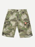 Romwe Men Pockets Decoration Camo Shorts