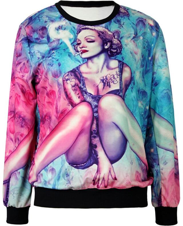 Romwe Body Painting Print Sweatshirt