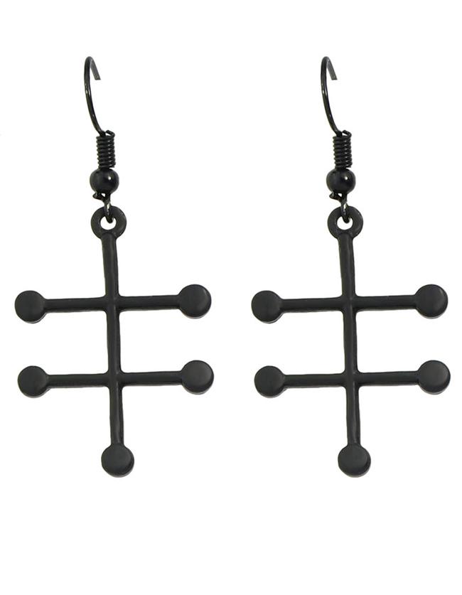 Romwe Black Women Drop Earrings