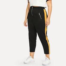 Romwe Plus Zip Decoration Pant