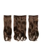 Romwe Chestnut Clip In Soft Wave Hair Extension 3pcs