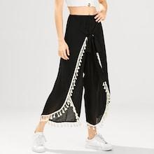 Romwe Fringe Detail Split Pants