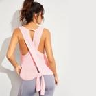 Romwe Knot Back Solid Tank Top